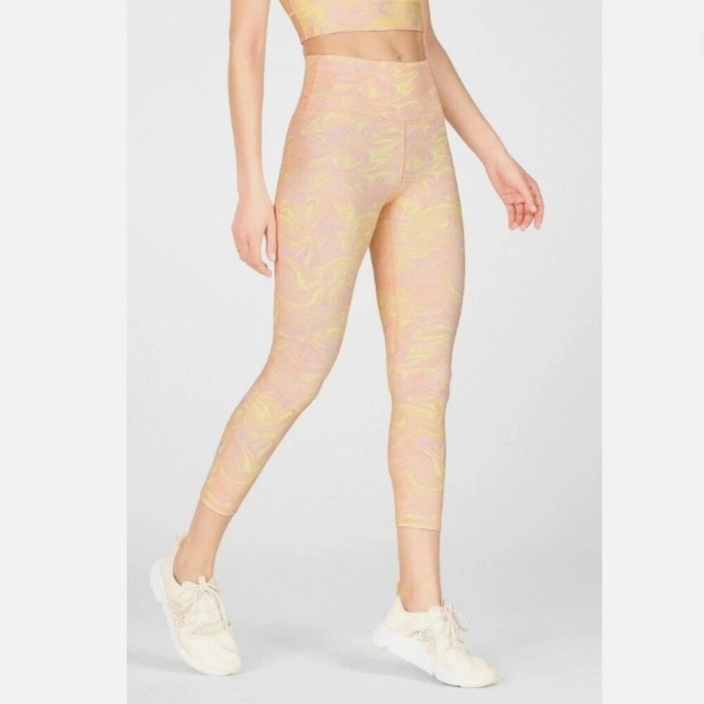 NWT Fabletics Women's Marble Tie Dye Print High Waist Leggings Size XXS